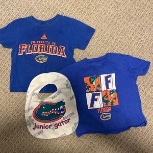 Florida Gators 2T toddler t-shirts and baby bib